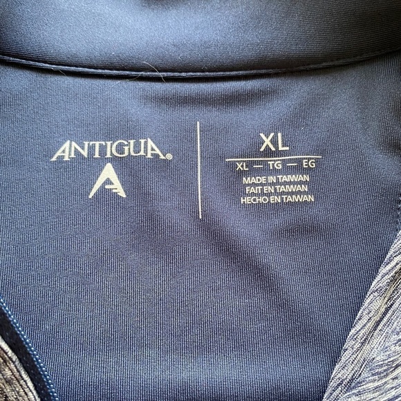 ANTIGUA WASHINGTON NATIONALS MENS CHARCOAL ACTION LONG SLEEVE 1/4 ZIP PULLOVER - Picture 8 of 15